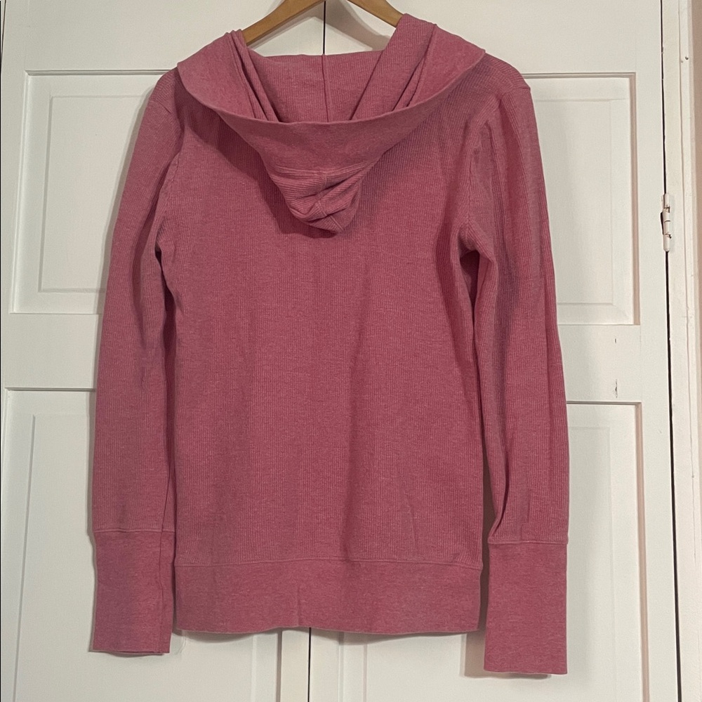 American Eagle Outfitters Rose Pink Hooded Long Sleeve Pullover - Picture 2 of 5